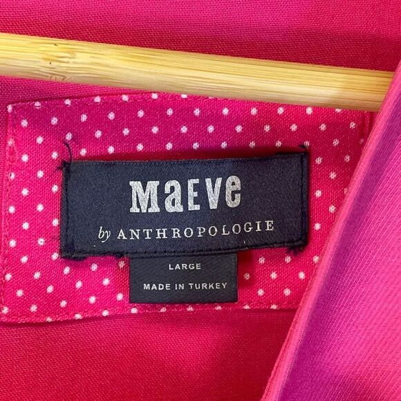 Anthropologie Maeve Hot Pink Sleeveless Marlene High Low Tiered Dress Size Large - Picture 2 of 9